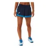 Asics (wmns)  Match Shorts 'midnight Hazard Green' In Blue