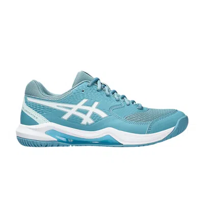 Pre-owned Asics Wmns Gel Dedicate 8 Wide 'gris Blue White'