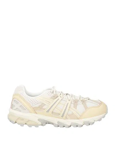 Asics Woman Sneakers Beige Size 5 Textile Fibers, Leather