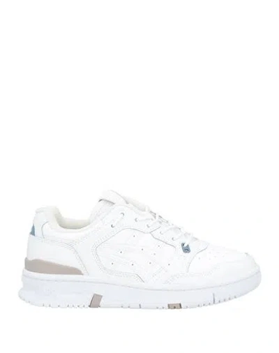 Asics Woman Sneakers White Size 6 Leather, Textile Fibers In Black