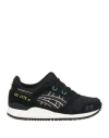 Asics Woman Sneakers Black Size 8 Leather, Textile Fibers In Black