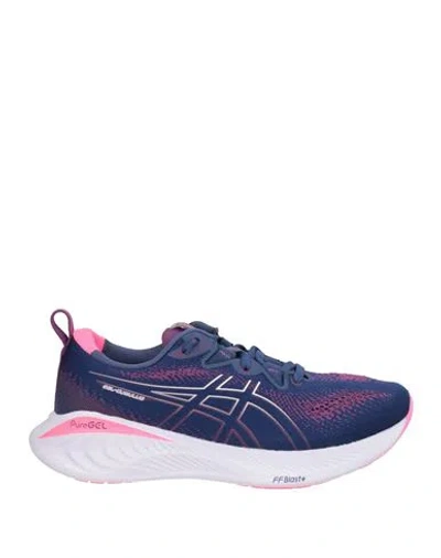 Asics Woman Sneakers Blue Size 8 Textile Fibers