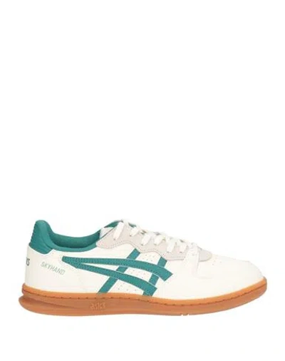 Asics Woman Sneakers Cream Size 12 Leather In White