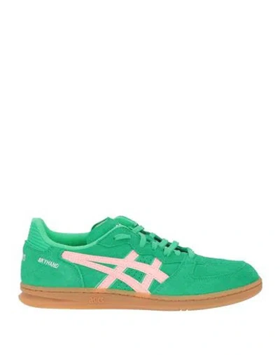 Asics Woman Sneakers Green Size 9 Leather