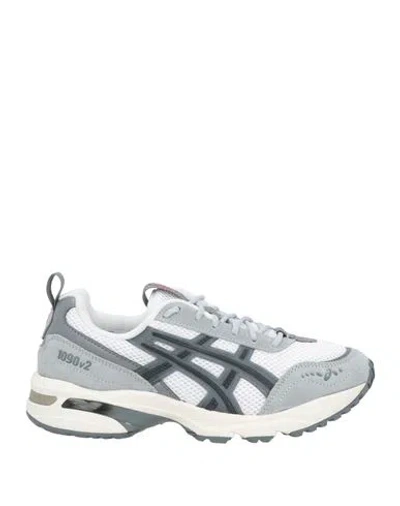 Asics Woman Sneakers Grey Size 7 Leather, Textile Fibers