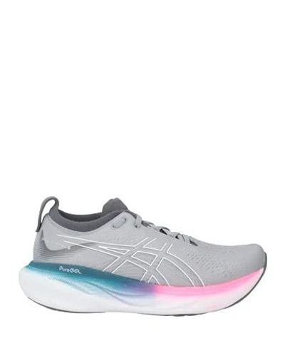 Asics Woman Sneakers Grey Size 8 Textile Fibers In Gray
