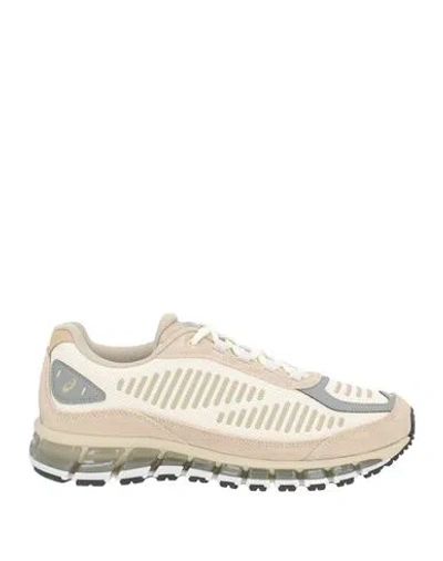 Asics Woman Sneakers Ivory Size 5.5 Leather, Textile Fibers In Neutral