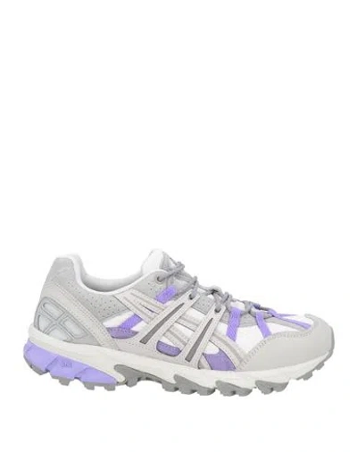Asics Woman Sneakers Light Grey Size 6.5 Textile Fibers, Leather In Gray