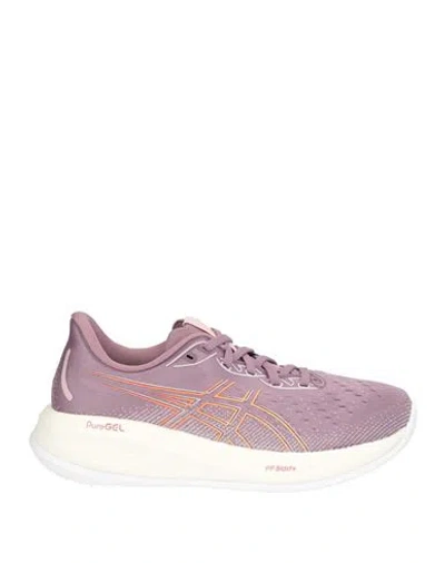 Asics Woman Sneakers Lilac Size 8 Textile Fibers In Purple