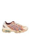 Asics Woman Sneakers Rust Size 5.5 Leather, Textile Fibers In Red