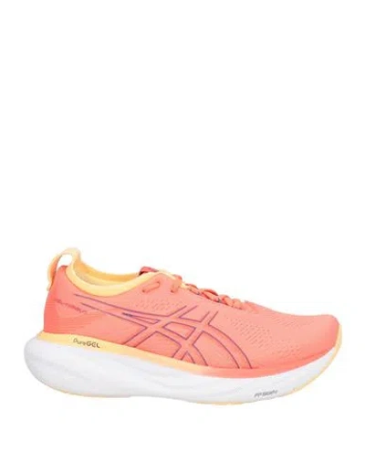 Asics Woman Sneakers Salmon Pink Size 8 Textile Fibers