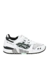 Asics Woman Sneakers White Size 8 Leather, Textile Fibers In White