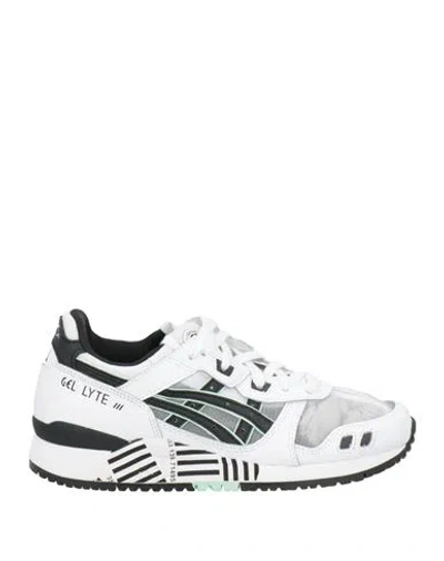 Asics Woman Sneakers White Size 8 Leather, Textile Fibers