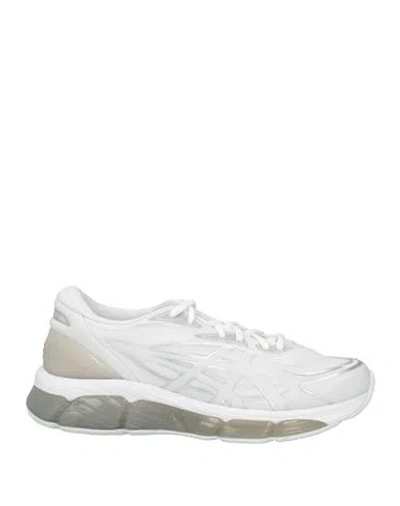 Asics Woman Sneakers White Size 8 Textile Fibers, Synthetisches Material In Gray