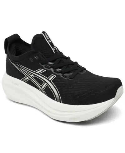 Asics Women's Gel-nimbus 27 Running Sneakers From Finish Line In Black,lake Gray