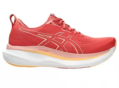 Asics Women's Glideride Max Running Shoes In Dark Pink Clay/orange Glow In Red