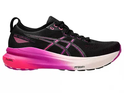 Asics Women's Kayano 31 Sneaker In Black/ Bold Magenta