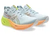 ASICS WOMEN'S NIMBUS 26 SHOES IN PARIS COOL GREY/SAFETY YELLOW