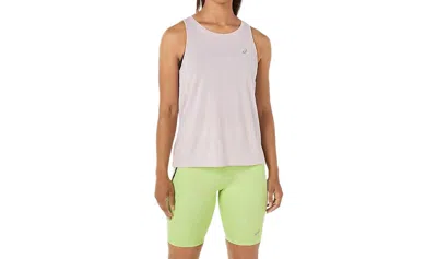 Asics Women's Race Tank Top In Barley Rose In White