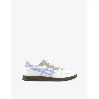 Asics Womens White Blue Fade Skyhand Og Faux-leather And Suede Low-top Trainers