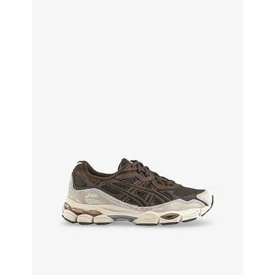 Asics Womens Brown Storm Black Coffee Gel-nyc Suede And Mesh Trainers