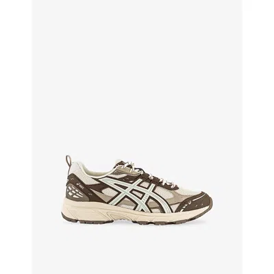 Asics Womens Cream Brown Storm Gel-nunobiki Faux-leather And Mesh Low-top Trainers In Multi