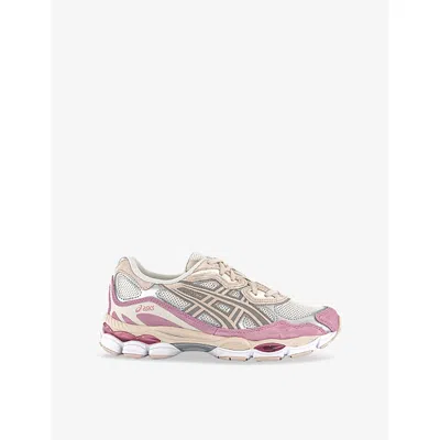 Asics Womens Cream Mineral Beige Gel-nyc Mesh And Faux-leather Low-top Trainers Eur 37 / 4 Uk