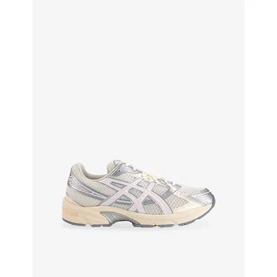 Asics Womens Cream Pink Cloud Gel 1130 Leather And Mesh Trainers In White