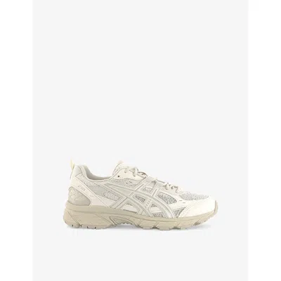 Asics Womens Cream Pure Silver Gel-nunobiki Faux-leather And Mesh Low-top Trainers