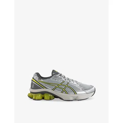 ASICS WOMENS GLACIER GREY STEEL GREY GEL-KINETIC FLUENT MESH LOW-TOP TRAINERS