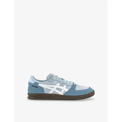 Asics Womens Light Blue White Skyhand Og Suede Low-top Trainers