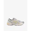 Asics Womens Gel 1130 Leather And Mesh Low-top Trainers White Faded Yellow In Gray