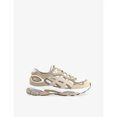 Asics Womens White Feather Grey Gel-nyc 2.0 Suede And Mesh Trainers In Brown