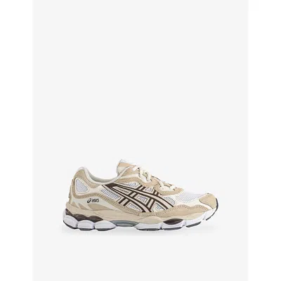 Asics Womens Gel-nyc Mesh And Suede Trainers White Roasted Coffee Eur 42/ 9 Uk In Neutral