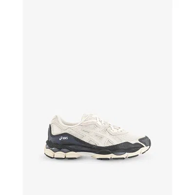 Asics Womens White Smoke Grey Gel-nyc Mesh And Faux-leather Low-top Trainers Eur 39.5 / 6.5 Uk