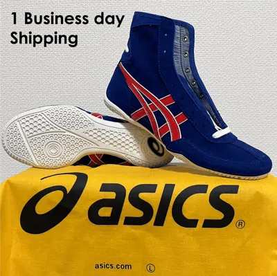 Pre-owned Asics Wrestling Boxing Shoes 1083a001 Ex-eo Twr900 Blue Red White