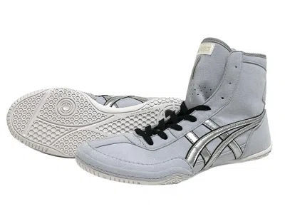 Pre-owned Asics Wrestling Boxing Shoes 1083a001 Model Ex-eo Twr900 Gray Silver