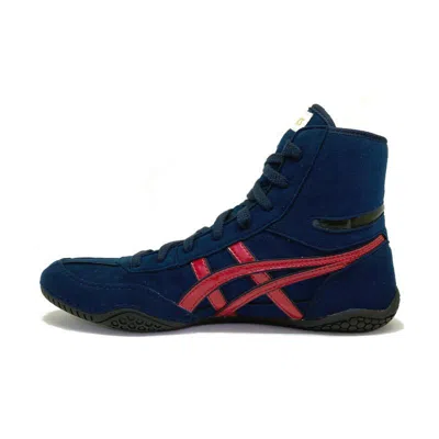Pre-owned Asics Wrestling Boxing Shoes 1083a001 Navy/wine Red In Box From Japan