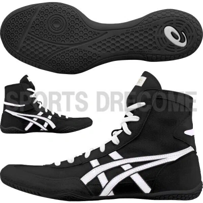 Pre-owned Asics Wrestling Boxing Shoes Black×silver×black Ex-eo Successor [us 7.5-11.5] Jp