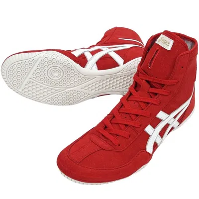 Pre-owned Asics 1083a001  Wrestling Shoes Red X White X Silver Ex-eo Successor Us7.5-11.5