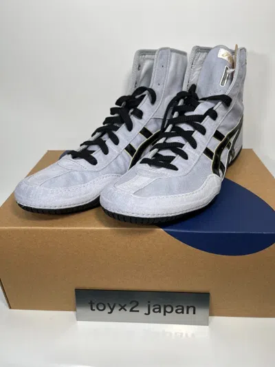 Pre-owned Asics 1083a001  Wrestling Shoes Silver Gray×black×gold Ex-eo Successor Us7.5-11.5