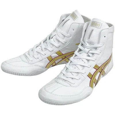 Pre-owned Asics 1083a001  Wrestling Boxing Shoes White×gold×red Ex-eo Successor Us7.5-11.5