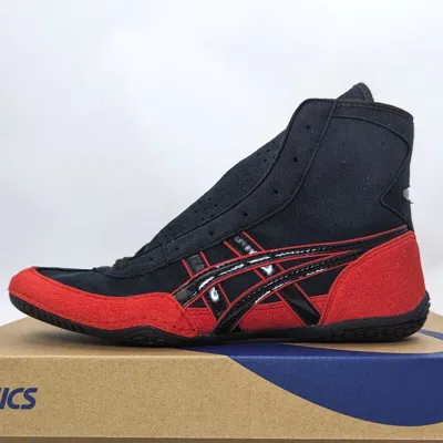 Pre-owned Asics Wrestling Shoes 1083a001 Black Red/black(red) Ex-eo(twr900) Successor