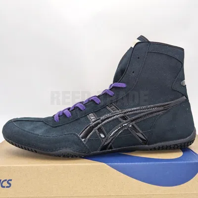 Pre-owned Asics Wrestling Shoes 1083a001 Black/black Lace:purple Ex-eo(twr900) Successor