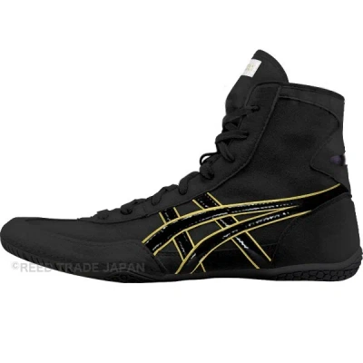 Pre-owned Asics Wrestling Shoes 1083a001 Black/black(gold) Aw:blk Ex-eo(twr900) Successor