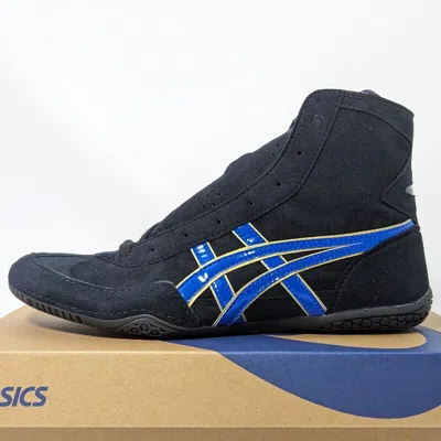 Pre-owned Asics Wrestling Shoes 1083a001 Black/blue(gold) Ex-eo(twr900) Successor