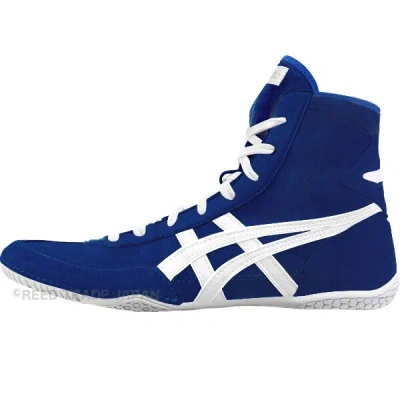 Pre-owned Asics Wrestling Shoes 1083a001 Blue/white Ex-eo(twr900) Successor
