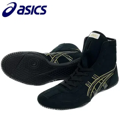 Pre-owned Asics Wrestling Shoes 1083a001 Ex-eo Twr900 Color Black X Black X Gold Order