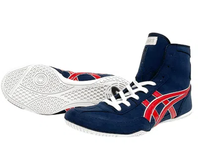 Pre-owned Asics Wrestling Shoes 1083a001 Ex-eo Twr900 Navy X Red X White Us6.5-12 Jp