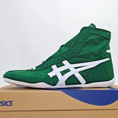 Pre-owned Asics Wrestling Shoes 1083a001 Green/white Ex-eo(twr900) Successor